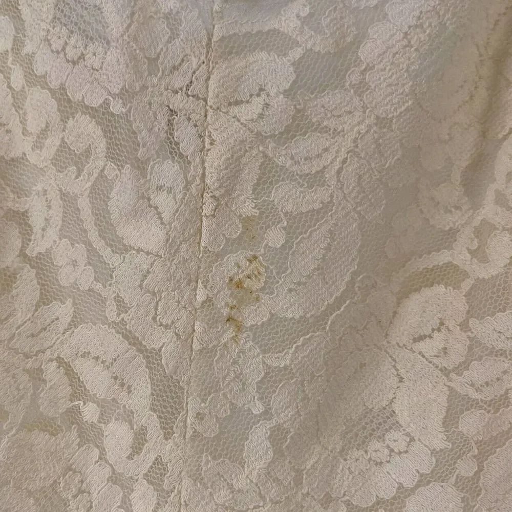 Vintage Slip 60s Baronet Size 36 Union Label Lace Mid Century Lingerie Ivory Top